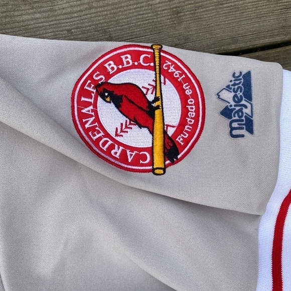 Vintage 1980s Embroidered Cardenales De Lara Venezuelan Baseball Jersey Gray - Picture 6 of 16